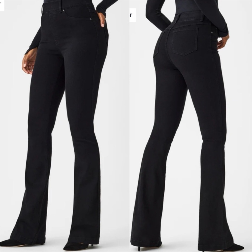 SPANX Black Boot-Cut Flare Jeans